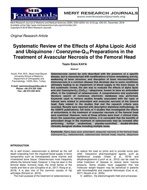 Impact of ubiquinone (coenzyme Q10) treatment on glycaemic.